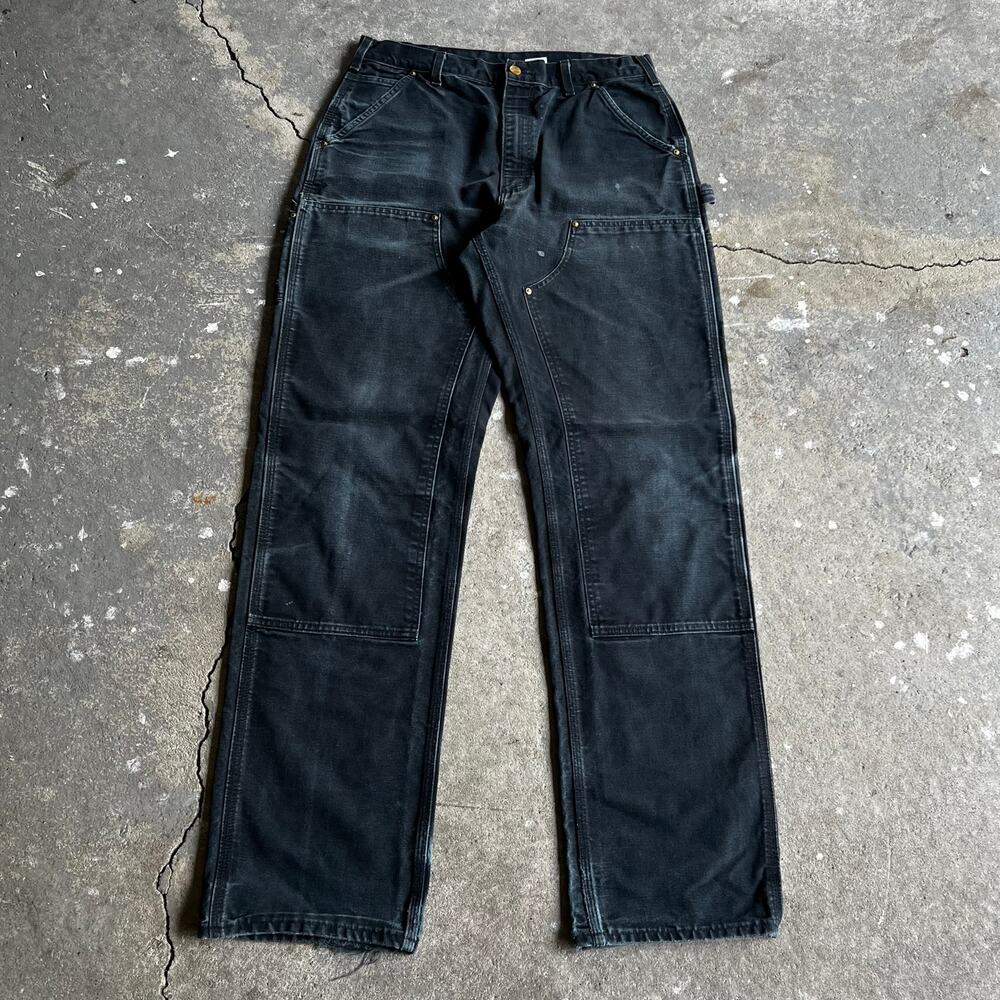 Carhartt faded black double knee work wear carpenter pants